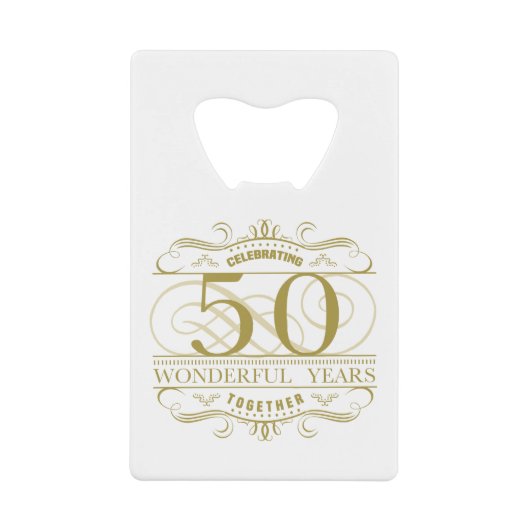 50祝周年記念 クレジットカード栓抜き (正面)