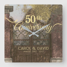 50祝周年。ヴィンテージ·チャールストン スクエア壁時計