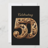 50祝金ゴールド結婚記念日 招待状 (裏面)