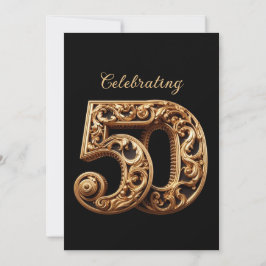 50祝金ゴールド結婚記念日 招待状