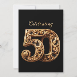 50祝金ゴールド結婚記念日 招待状