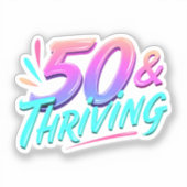 50祝thと繁栄誕生日 シール (正面)