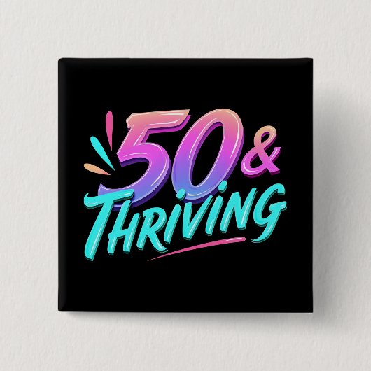 50祝thと繁栄誕生日 缶バッジ (正面)