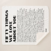 50私たちがあなたについて愛するものテンプレート誕生日逃げる シェルパブランケット (正面(横))