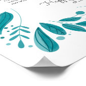 50私たちがあなたを愛する理由ティール（緑がかった色）葉 ポスター (角)