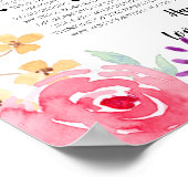 50私たちはあなたについて愛すること水彩の花ママ ポスター (角)