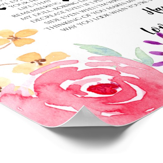 50私たちはあなたについて愛すること水彩の花ママ ポスター (角)