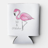 50種と素晴らしいピンクフラミンゴクーラーボックス 缶クーラー (正面)