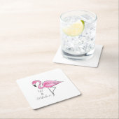 50種と素晴らしいピンクフラミンゴコースター スクエアペーパーコースター (インサイチュ)