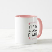 50究極のFワード |おもしろい引用文&ピンクフローラ マグカップ (正面右)