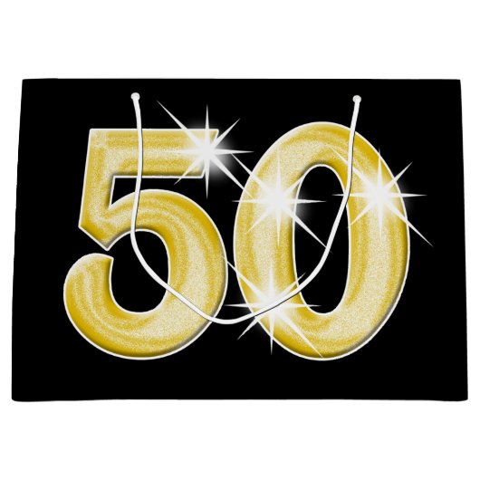 50第50 50の誕生日記念日 ラージペーパーバッグ (正面)