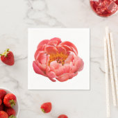 50紙ナプキンス – コーラルピーニー スタンダードカクテルナプキン (インサイチュ)