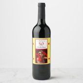 50素敵な写真名赤50誕生日黄WH ワインラベル (正面)