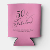 50素敵な誕生日パーティーピンクパーソナライズされた 缶クーラー (正面)