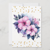 50素晴らしいはっきりしたハイビスカス熱帯50誕生日 招待状 (裏面)