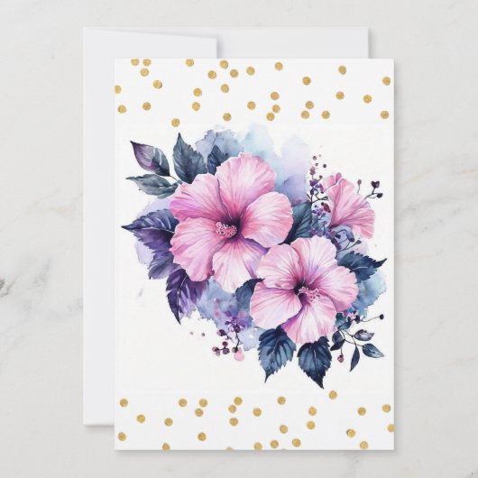 50素晴らしいはっきりしたハイビスカス熱帯50誕生日 招待状 (裏面)