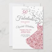 50素晴らしいグリッターエレガントカクテルドレスパーティー 招待状 (正面)