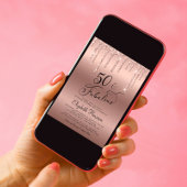 50素晴らしいグリッターバラ金ゴールド誕生日パーティー 招待状