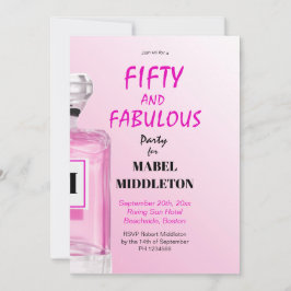 50素晴らしいシックフランスのピンクの香りモノグラム 招待状