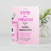 50素晴らしいシックフランスのピンクの香りモノグラム 招待状 (スタンド正面)