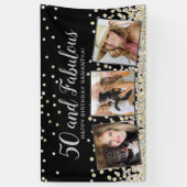 50素晴らしいシルバーフォトコラージュ50誕生日 横断幕 (縦)