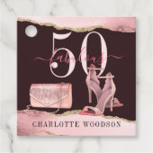 50素晴らしいバラ金ゴールドグリッターアゲートシューズギフト フェイバータグ (正面)