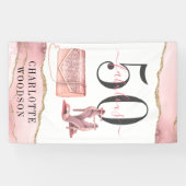 50素晴らしいバラ金ゴールドグリッターアゲート踊りシューズ 横断幕 (横)