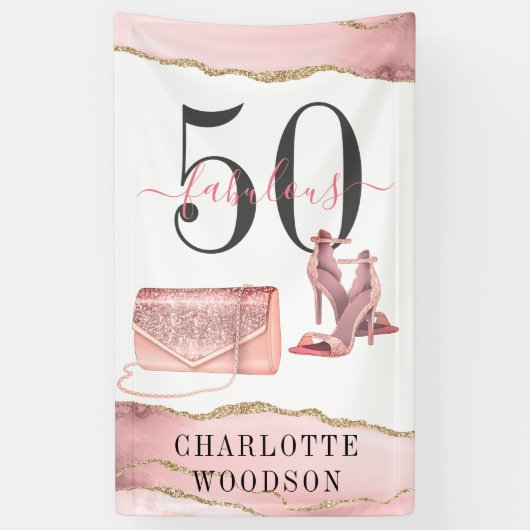 50素晴らしいバラ金ゴールドグリッターアゲート踊りシューズ 横断幕 (縦)