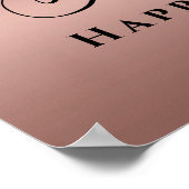 50素晴らしいバラ金ゴールドグリッター誕生日パーティー ポスター (角)