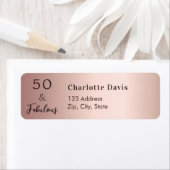 50素晴らしいバラ金ゴールド差出人住所 ラベル (インサイチュ)