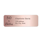 50素晴らしいバラ金ゴールド差出人住所 ラベル (正面)