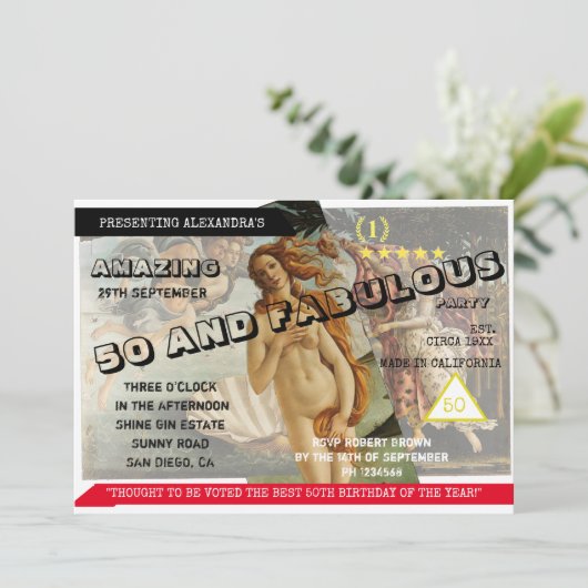 50素晴らしいパーソナルフォトムービーのポスター誕生日 招待状 (スタンド正面)