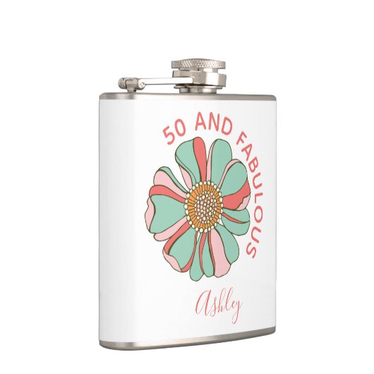 50素晴らしいピンクの花 フラスク (右)