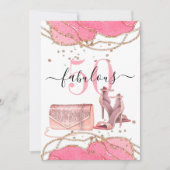 50素晴らしいピンクアゲート金ゴールドグリッター踊りシューズ 招待状 (正面)