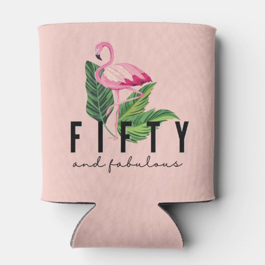 50素晴らしいピンクフラミンゴ50誕生日 缶クーラー (裏面)