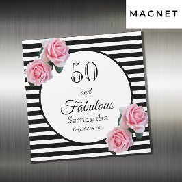 50素晴らしいピンクローズ白黒ストライプ