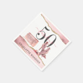 50素晴らしいピンク金ゴールドグリッターアゲート踊りシューズ スタンダードカクテルナプキン (角)