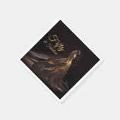 50素晴らしいブラック金ゴールドグリッタースパークル50 スタンダードカクテルナプキン (角)
