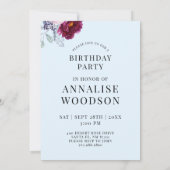 50素晴らしいブルーアガテフローラ誕生日パーティー 招待状 (裏面)