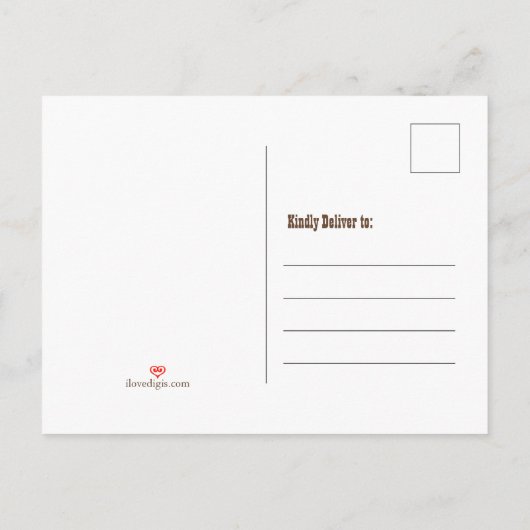 50素晴らしい口ひげヴィンテージマップ誕生日パーティー インビテーションポストカード (裏面)