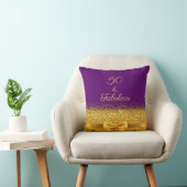 50素晴らしい紫の金ゴールドボウ クッション (椅子)