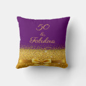 50素晴らしい紫の金ゴールドボウ クッション (裏面)