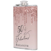 50素晴らしい誕生日バラ金ゴールドグリッター フラスク (左)