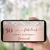 50素晴らしい誕生日バラ金ゴールドシルバーグリッターグラム ポスター