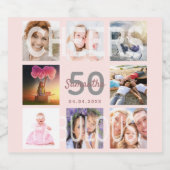 50素晴らしい誕生日バラ金ゴールド写真応援パーティー スパークリングワインラベル (シングルラベル)