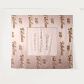 50素晴らしい誕生日バラ金ゴールド赤面名 タペストリー (正面(横))