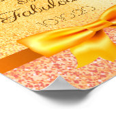 50素晴らしい誕生日パーティー金ゴールドバウ歓迎 ポスター (角)