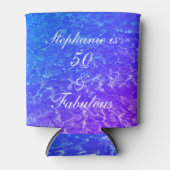 50素晴らしい誕生日パープルブルーウォータースパークル 缶クーラー (正面)