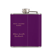 50素晴らしい誕生日パープル金ゴールドモノグラムのスクリプト フラスク (裏面)