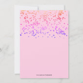 50素晴らしい誕生日メタリックバルーンピンク 招待状 (裏面)